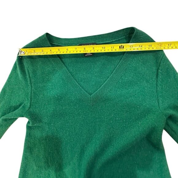 Sofia 100% Cashmere V Neck Ribbed Hem Emerald Green Pullover Sweater Women’s XS - Picture 11 of 15
